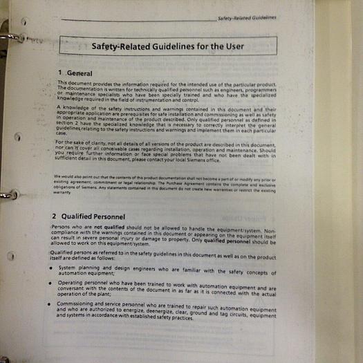 Used SIEMENS Manual 6ES5 998-0TB22 #70732