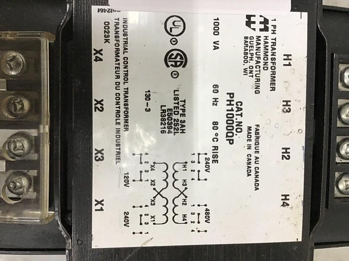 Used HAMMOND 1 kVA Transformer PH1000QP #130130