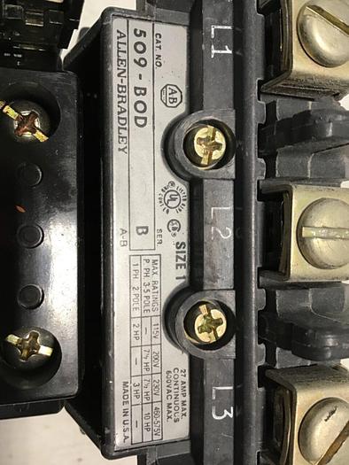 Used ALLEN BRADLEY Circuit Breaker 509-DOD SER B W41 #139804