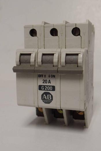 Used ALLEN BRADLEY 20 Amp Circuit Breaker 1492-CB3/G200 SER A #78382