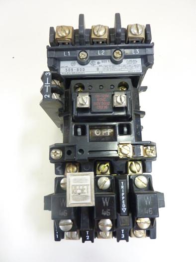 Used ALLEN BRADLEY Starter Size 1 509-BOD SER B W46 #43844