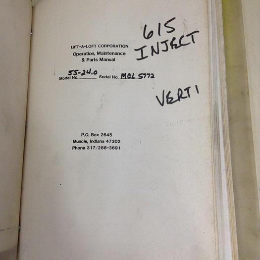 Used LIFT A LOFT Service Manual 55-24.0 #70995