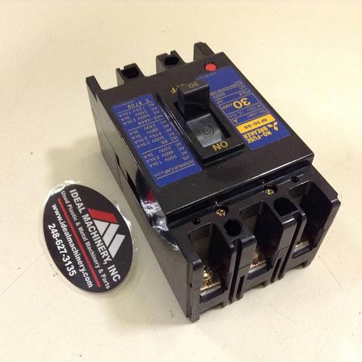 Used MITSUBISHI 30 Amp Circuit Breaker NF30-SS-30 #85610