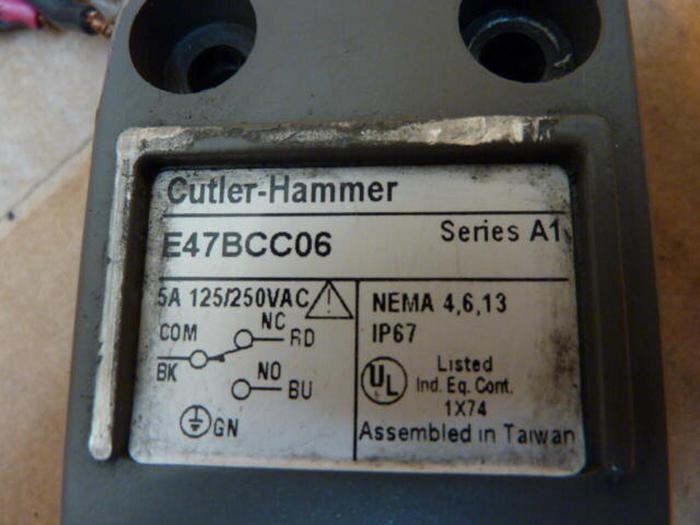 Used CUTLER HAMMER Limit Switch E47BCC06 #26301