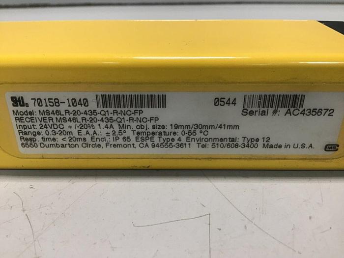 Used STI Light Curtain MS46LR-20-435-Q1-R-NC-FP #115266