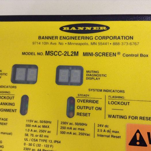 Used BANNER ENGINEERING Mini-Screen Control Box MSCC-2L2M Used