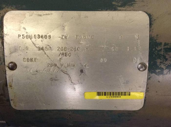 Used RELIANCE ELECTRIC 1.5 HP Motor W[/] Coolant Pump P56H1340S-ZW #74957