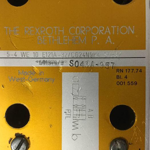 Used REXROTH Valve 54WE10E121A32/CG24N9K4 SO332 #90426