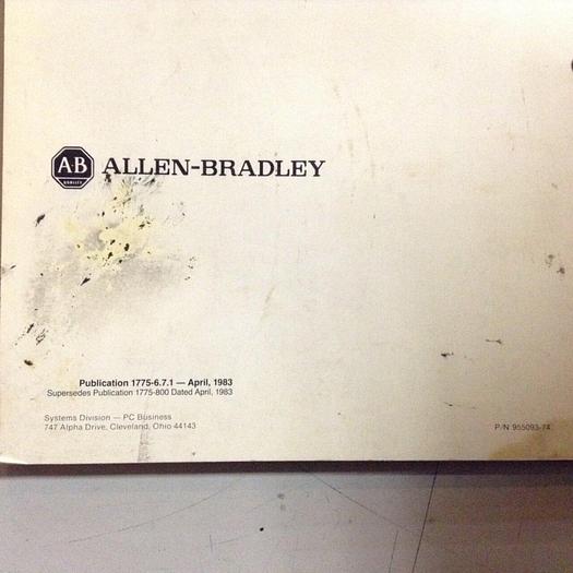 Used ALLEN BRADLEY Installation & Operation Manual 1775-6.7.1 #70857