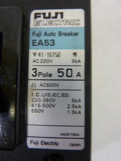 Used FUJI ELECTRIC 50 Amp Circuit Breaker EA53-50 #51662