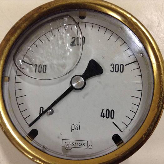 Used NOSHOK 0-400 PSI Pressure Gauge GAUGE781 #76781