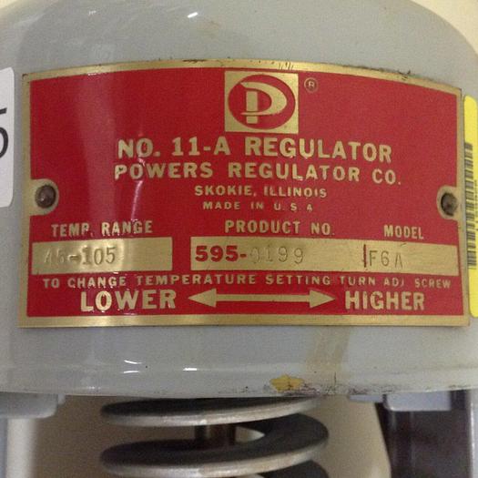 Used POWERS REGULATOR CO No. 11-A Temperature Regulator F6A #74895