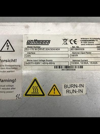 Used WITTMANN Servo Drive EU-175 W-DRIVE 20A/30A/40A #134450