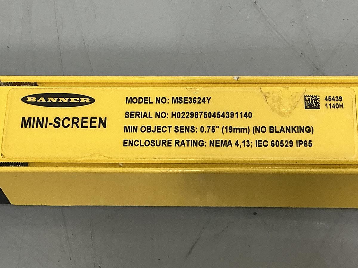 Used BANNER ENGINEERING MSE3624Y