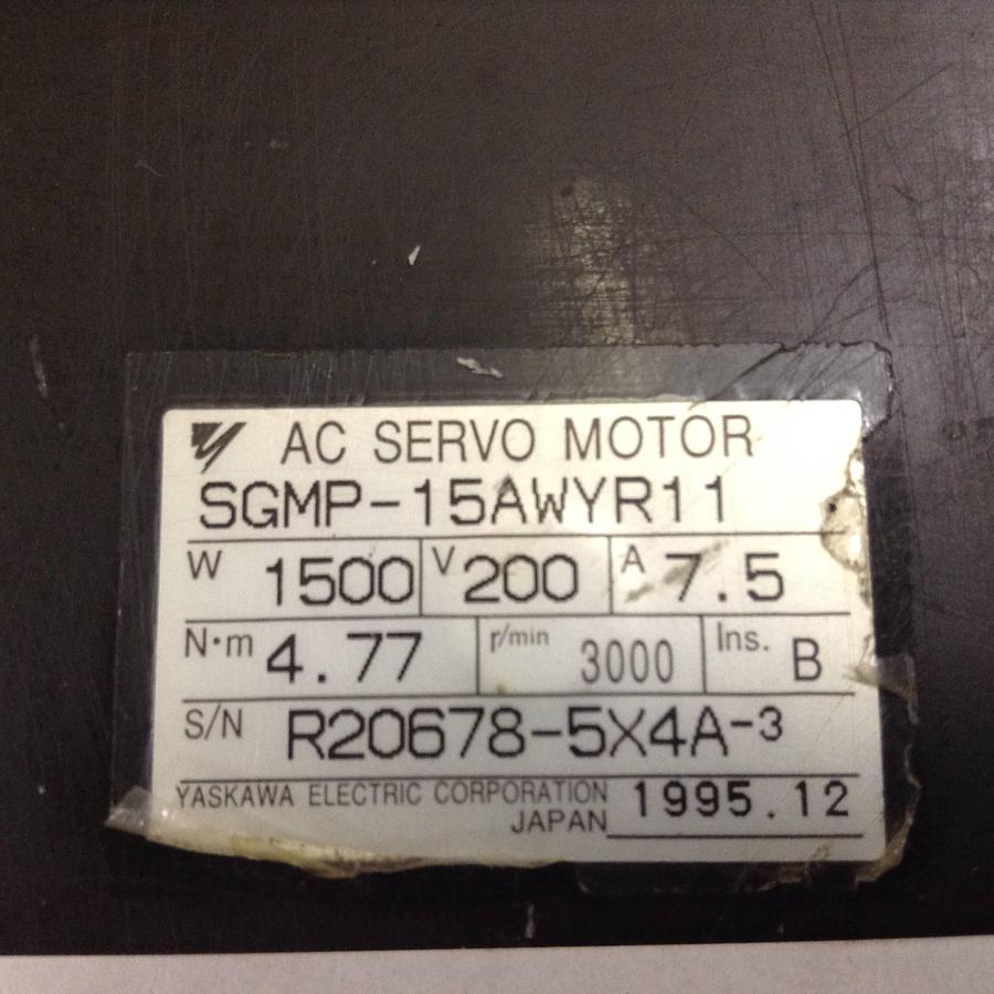 Used YASKAWA AC Servo Motor SGMP-15AWYR11 USED