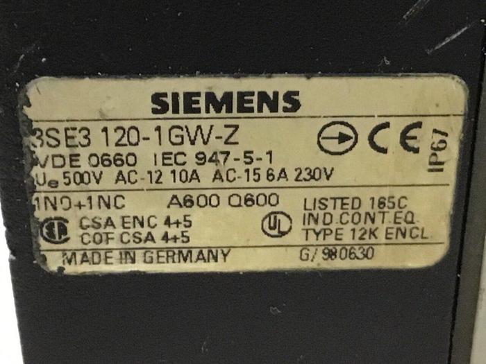 Used SIEMENS Limit Switch3 3SE3 120-1GW-Z #121154