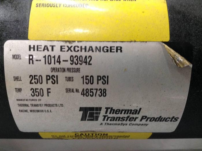Used THERMAL TRANSFER Heat Exchanger R-1014-93942 Used