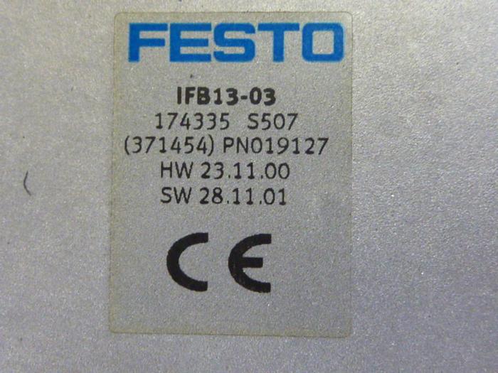 Used FESTO Control Block / Valve Terminal IFB13-03 #60712