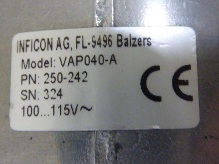 Used INFICON Actuated Valve VAP040-A #58638