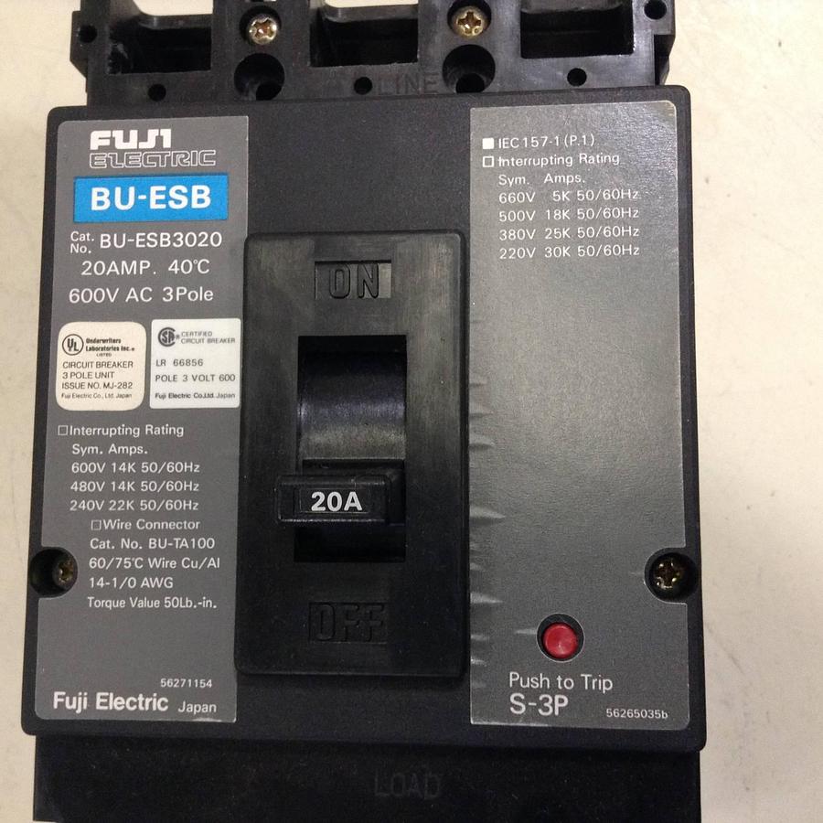 Used FUJI ELECTRIC 20 Amp Circuit Breaker BU-ESB3020 Used