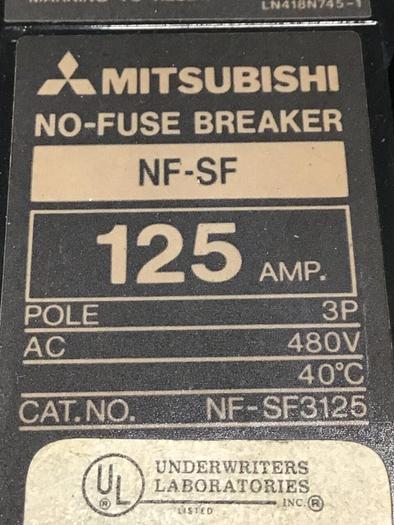 Used MITSUBISHI 125 Amp Circuit Breaker NF-SF3125 #140123