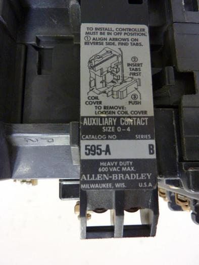 Used ALLEN BRADLEY Starter Size 1 509-BOD SER B W24 #55203