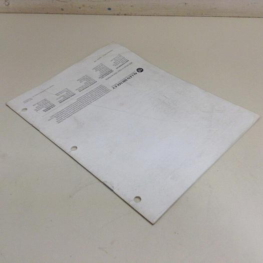 Used ALLEN BRADLEY Pre-Installation Manual 1395-2.1 #70772