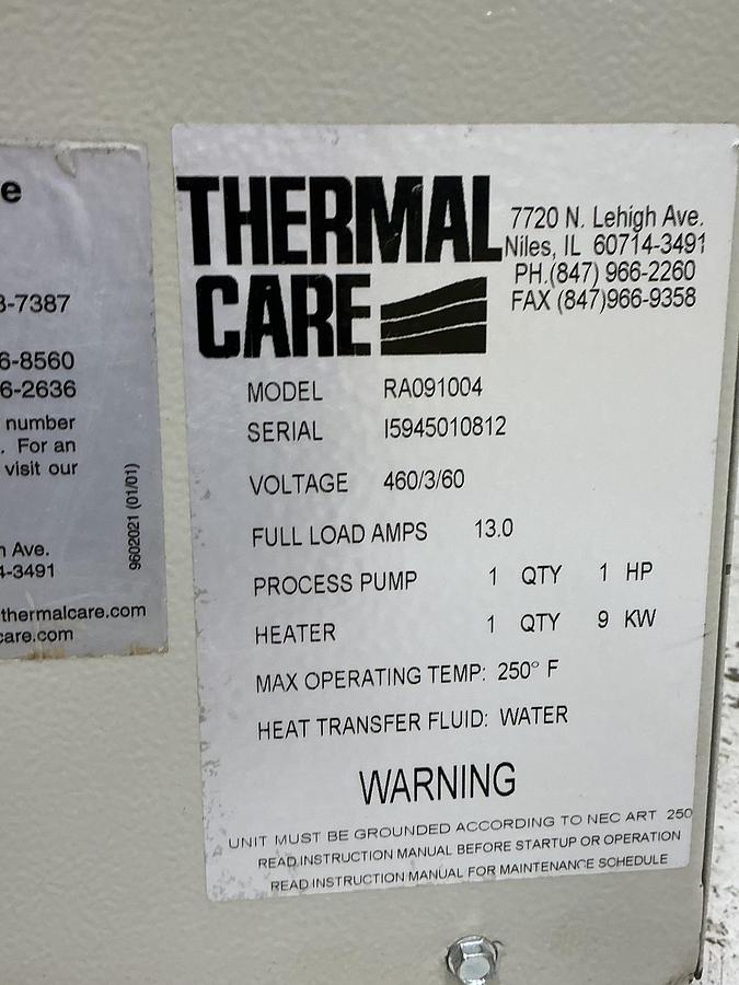Used Thermal care thermolator-used