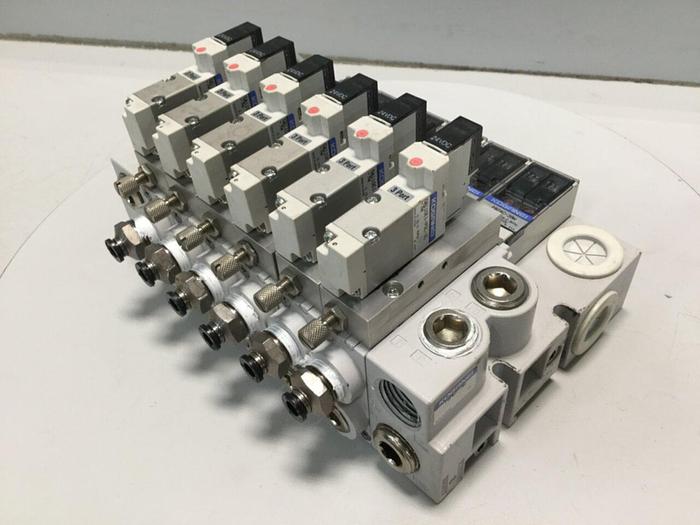 Used KOGANEI Block w/ Valves PBM6P-3W #104864