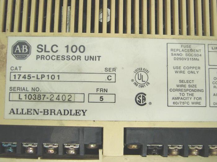 Used ALLEN BRADLEY Processor Module 1745-LP101 SER C USED
