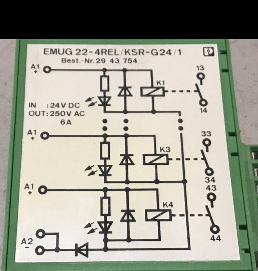 Used PHOENIX CONTACT Module EMUG22-4REL/KSR-G24/1 USED