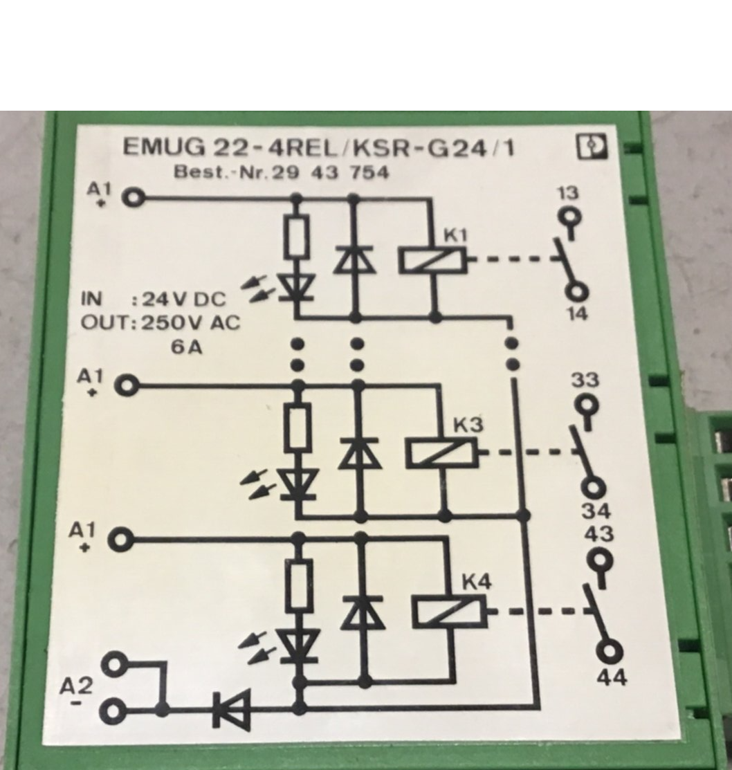Used PHOENIX CONTACT Module EMUG22-4REL/KSR-G24/1 USED