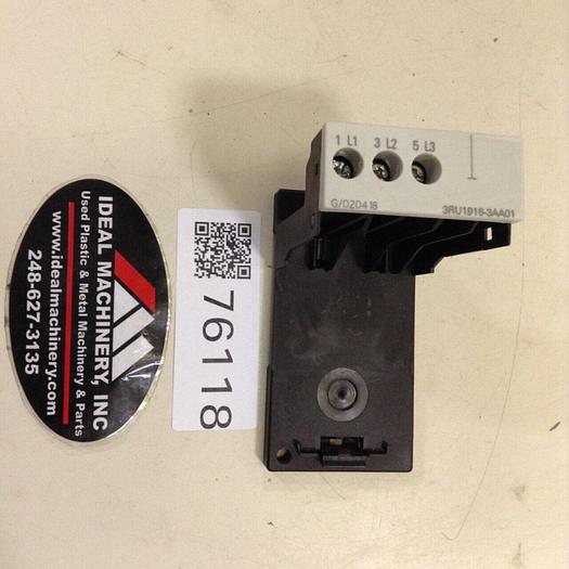 Used SIEMENS Overload Relay Adapter 3RU1916-3AA01 #76118