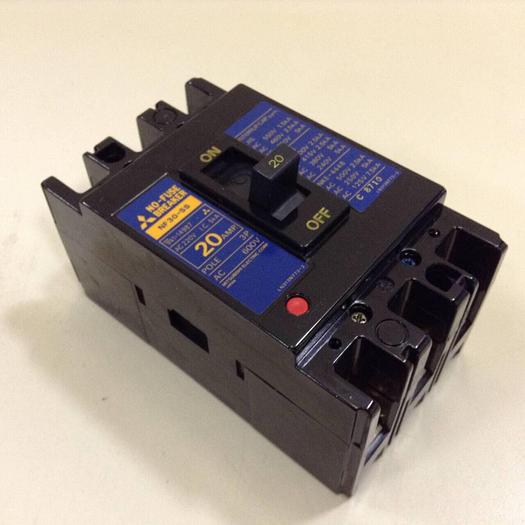 Used MITSUBISHI 20 Amp Circuit Breaker NF30-SS-20 #85608