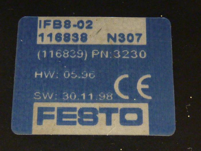Used FESTO Control Block / Valve Terminal IFB8-02 #52751