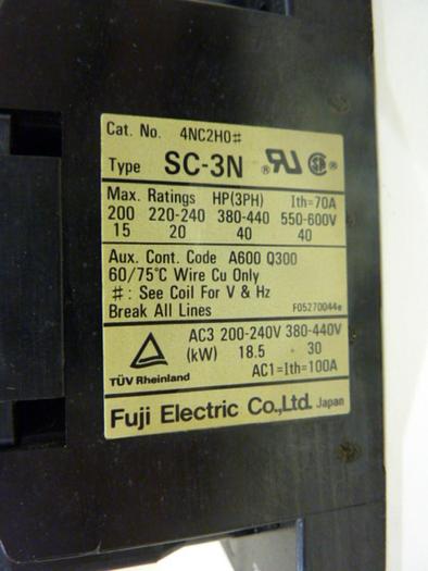 Used FUJI ELECTRIC Magnetic Contactor SC-3N 4NC2H0 #43551