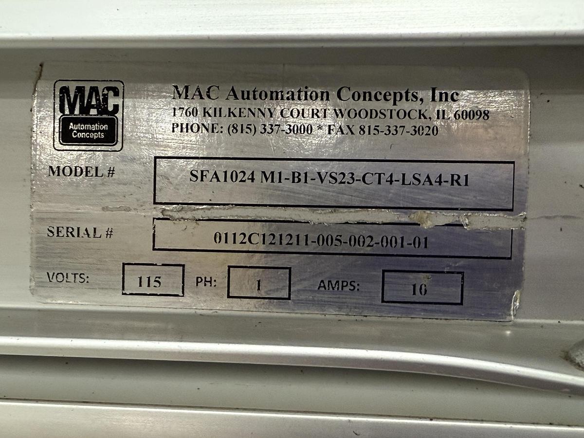 Used MAC AUTOMATION CONCEPTS, INC. SFA1024 M1-B1-VS23-CT4-LSA4-R1