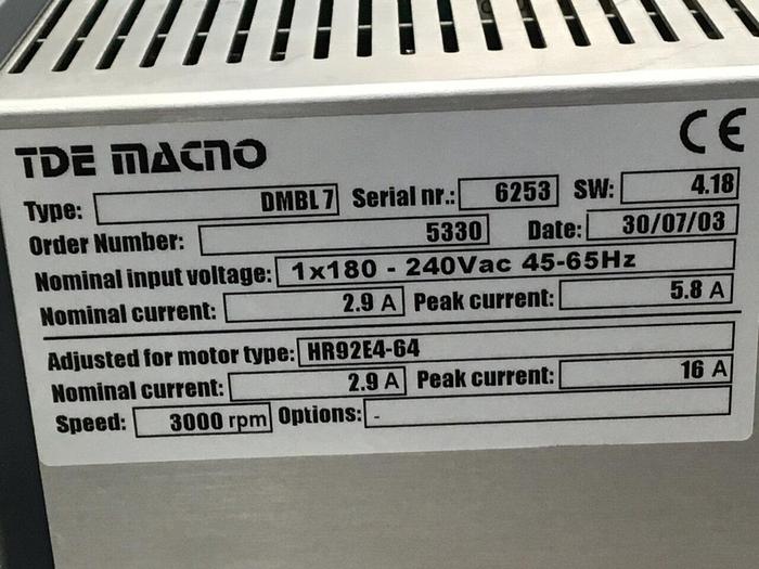 Used TDE MACNO Servo Drive DMBL7 #122286