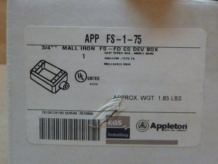 APPLETON Device Box APP  FS-1-75 #32255