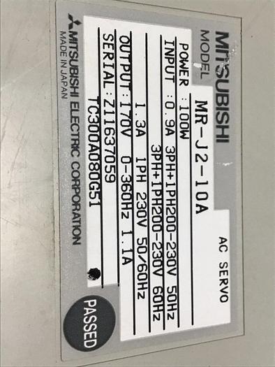 Used MITSUBISHI AC Servo MR-J2-10A #144492