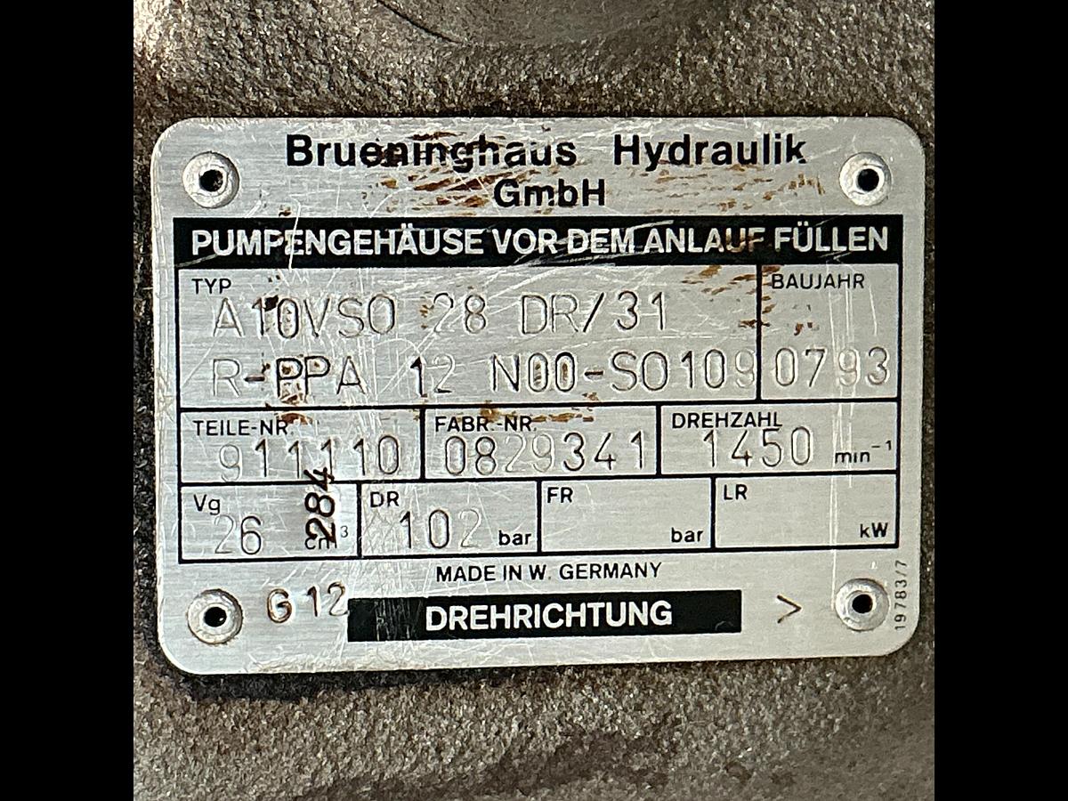 Used BRUENINGHAUS HYDRAULIK A 10VS0 28 DR/31 R-PPA 12 N00-S0109