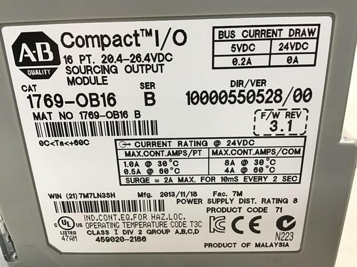 Used ALLEN BRADLEY Base Unit & Modules 1764-24BWA & RELAY MODULES USED