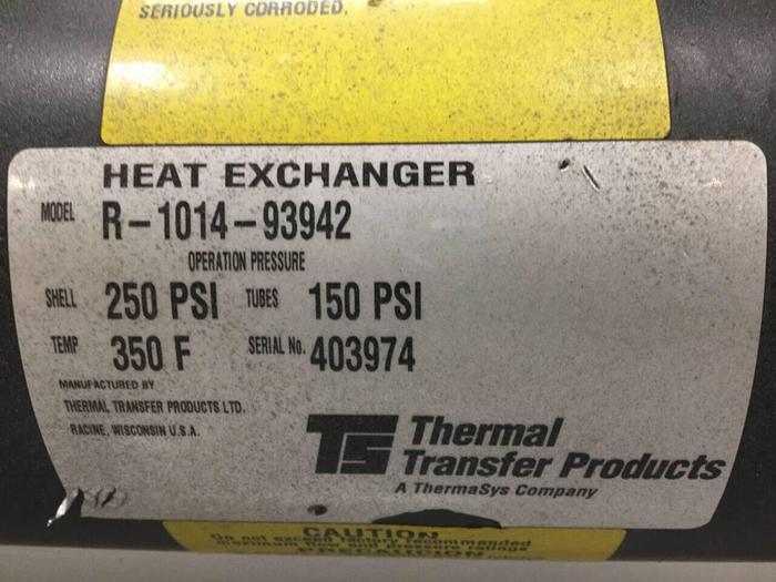 Used THERMAL TRANSFER Heat Exchanger R-1014-93942 Used