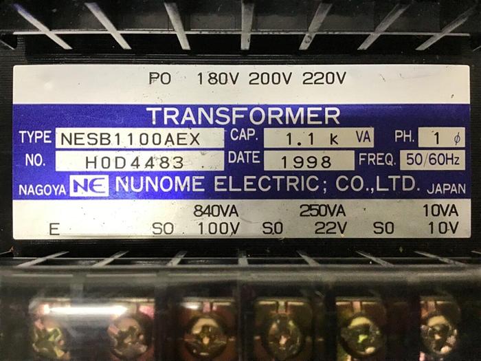 Used NUNOME ELECTRIC 840 VA Transformer NESB1100AEX #134361