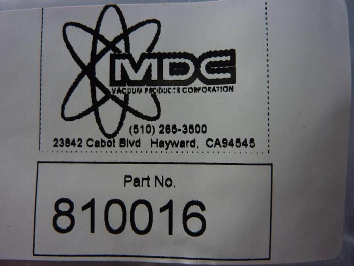 MDC VACUUM PRODUCTS Centering Ring 810016 Used