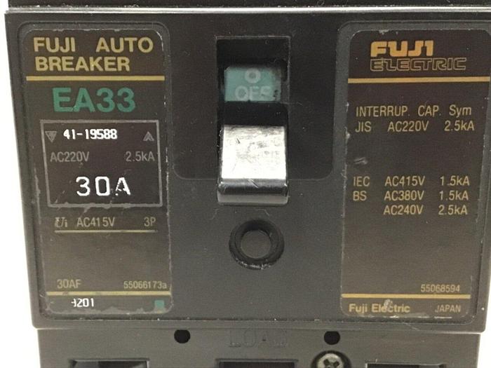 Used FUJI ELECTRIC 30 Amp Circuit Breaker EA33-30 #119792