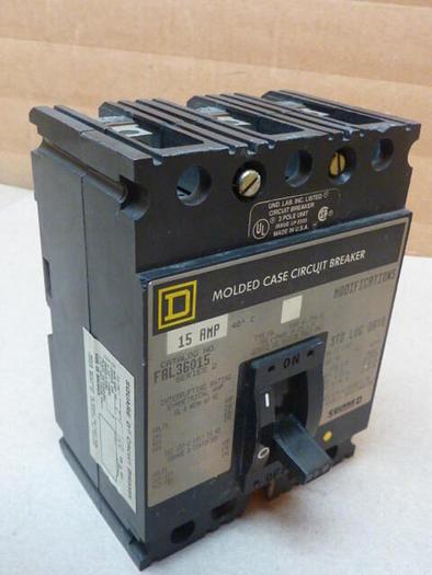 Used SQUARE D 15 Amp Circuit Breaker FAL36015 #32149
