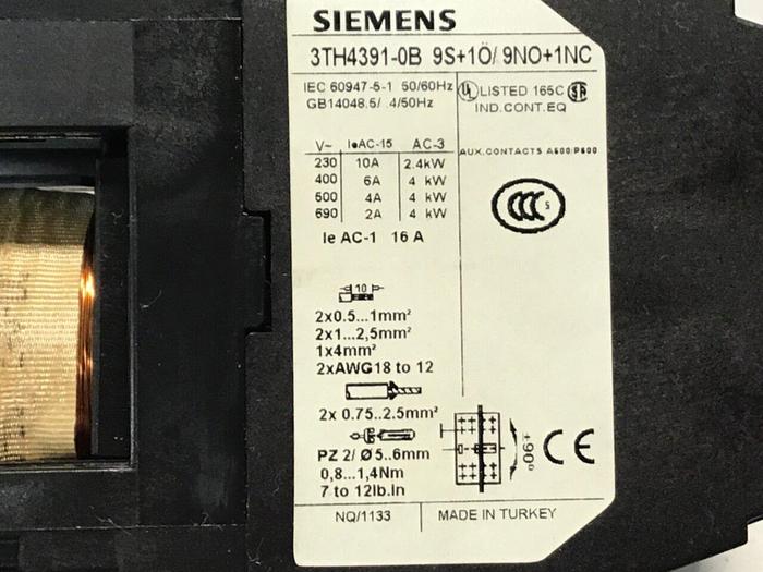 Used SIEMENS Contactor 3TH4391-0B #120697