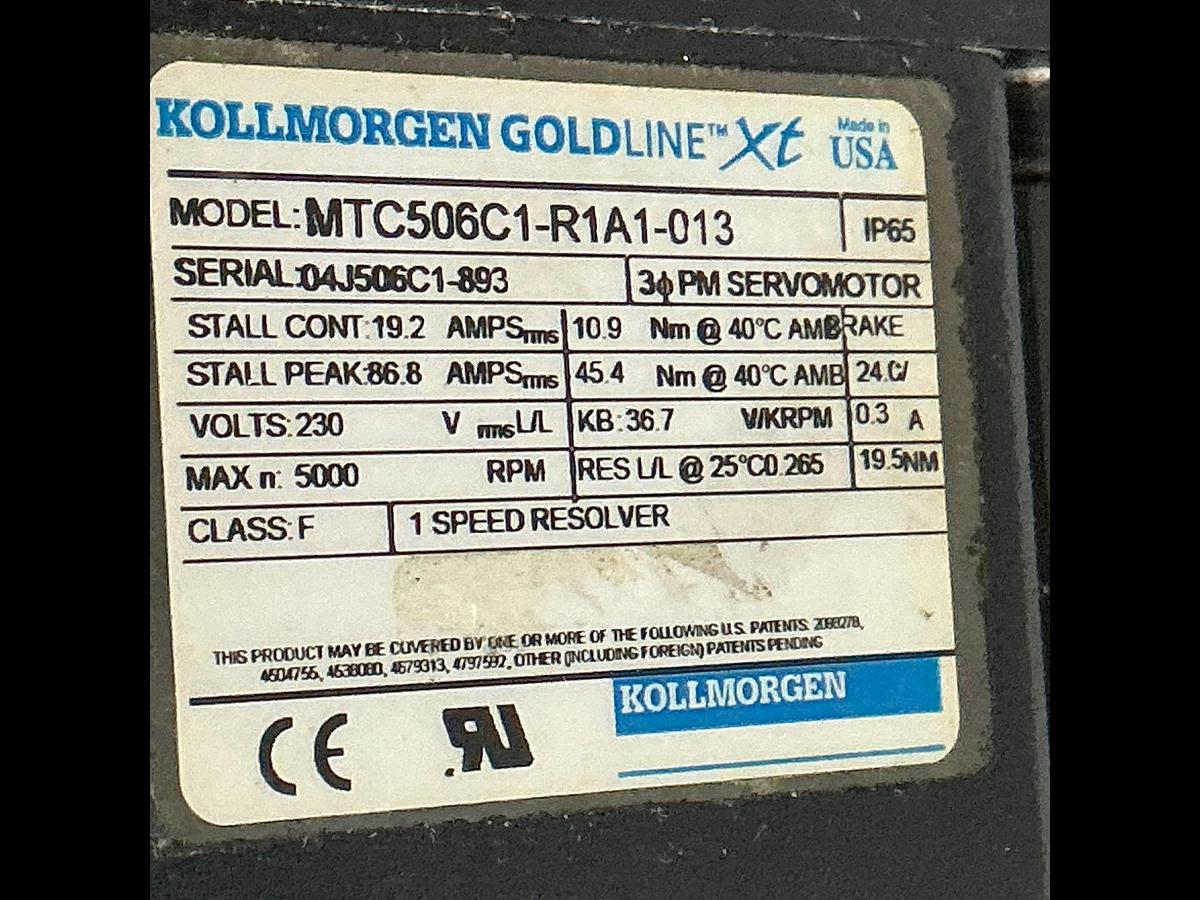 Used KOLLMORGEN GOLDLINE XT MTC506C1-R1A1-013