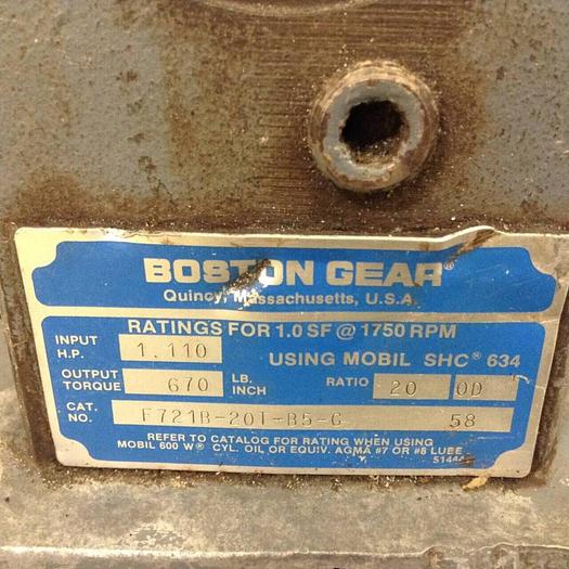 Used BOSTON Gearmotor F721B-20T-B5-G USED